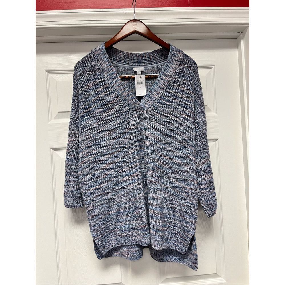 J. Jill Blue V-Neck Sweater